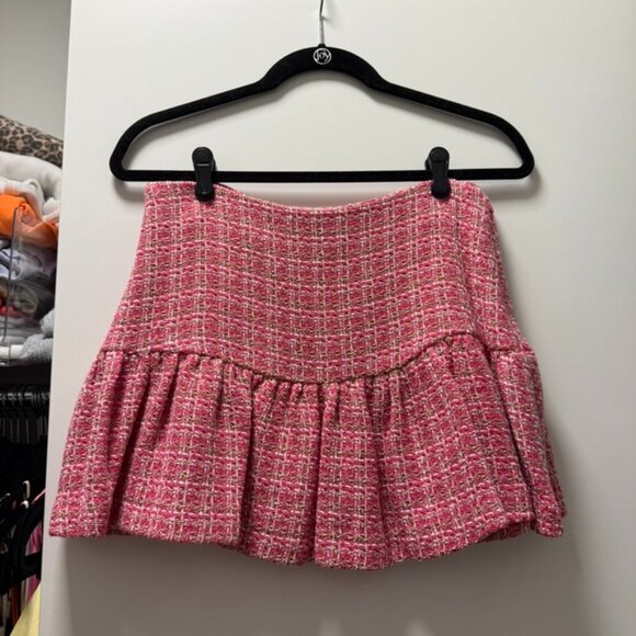 Zara Pink Tweed Mini Skort - Picture 3 of 6